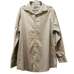 MICHAEL KORS Men’s Regular Fit Air Soft Stretch Long Sleeve Button Shirt Gray L